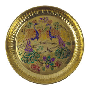 Brass Plate Peacock Painted Design